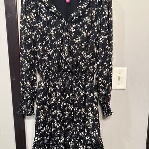 Vince Camuto Long Sleeve Dress in Black Floral